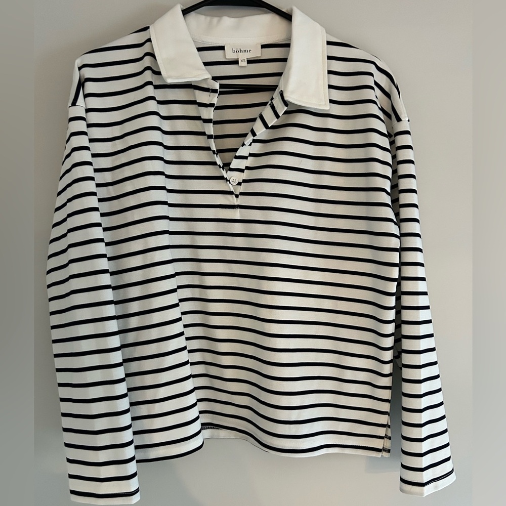 Bohme Layla Collared Striped Top